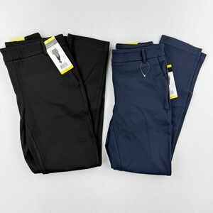 2‎ PAIRS - Dalia Ponte Tummy Control Womens Pull On Pants Size S Black & Navy